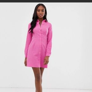 Adorable pink gingham shirt dress